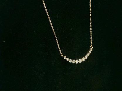 18K yellow gold graduated diamond bar necklace – 0.47ct round brilliant diamonds, Emirates Diamonds