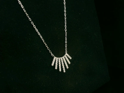 18K white gold diamond pendant necklace with pavé diamonds, total diamond weight 0.34 carat – Emirates Diamonds
