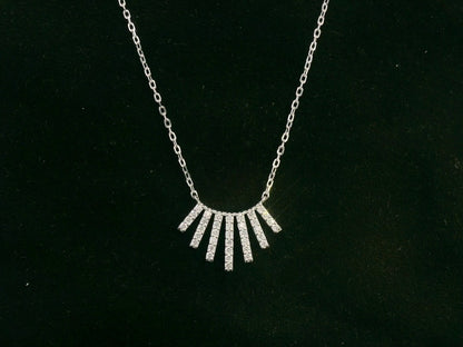 18K white gold diamond pendant necklace with pavé diamonds, total diamond weight 0.34 carat – Emirates Diamonds