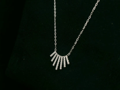 18K white gold diamond pendant necklace with pavé diamonds, total diamond weight 0.34 carat – Emirates Diamonds