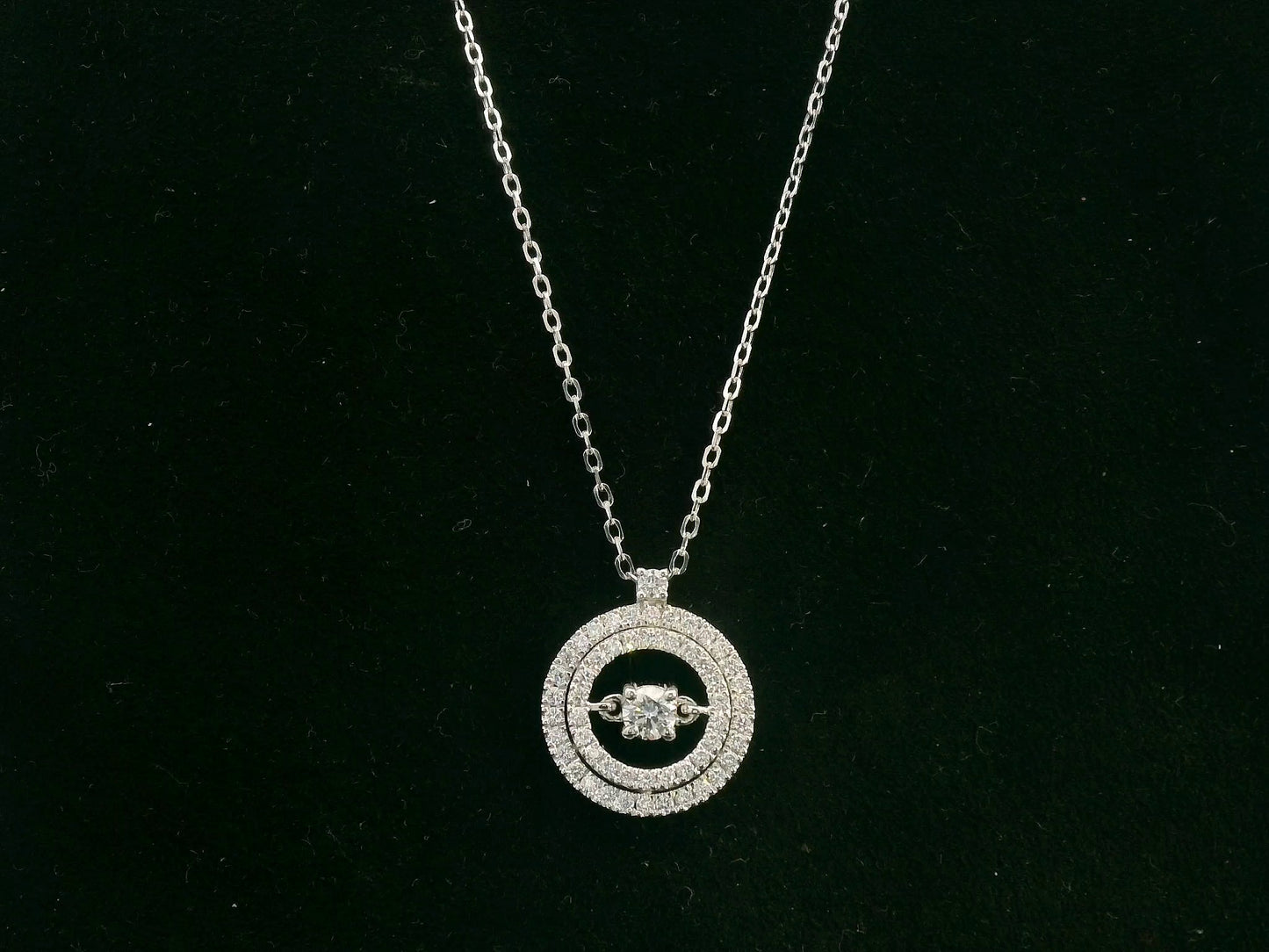 18K white gold diamond circle pendant necklace with 0.52 carat diamonds by Emirates Diamonds