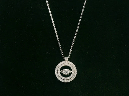 18K white gold diamond circle pendant necklace with 0.52 carat diamonds by Emirates Diamonds