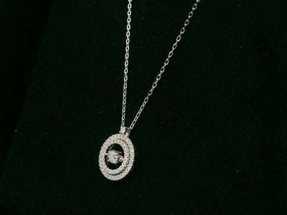 18K white gold diamond circle pendant necklace with 0.52 carat diamonds by Emirates Diamonds