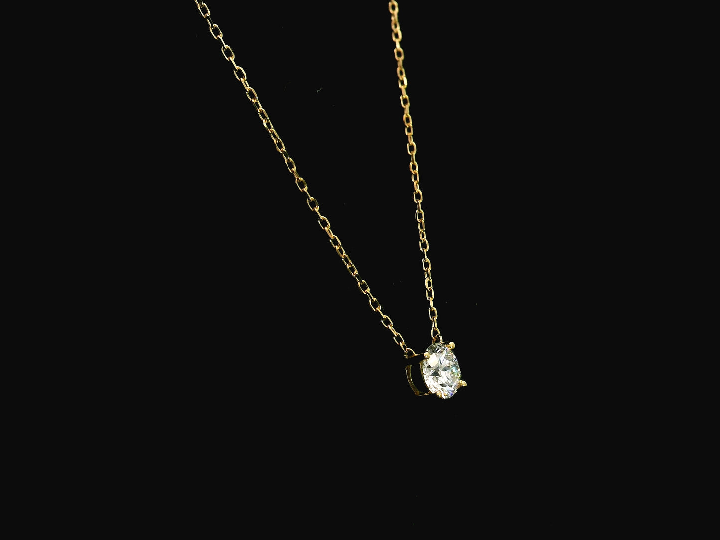 0.40 carat diamond solitaire necklace in 18K yellow gold minimal pendant – Emirates Diamonds