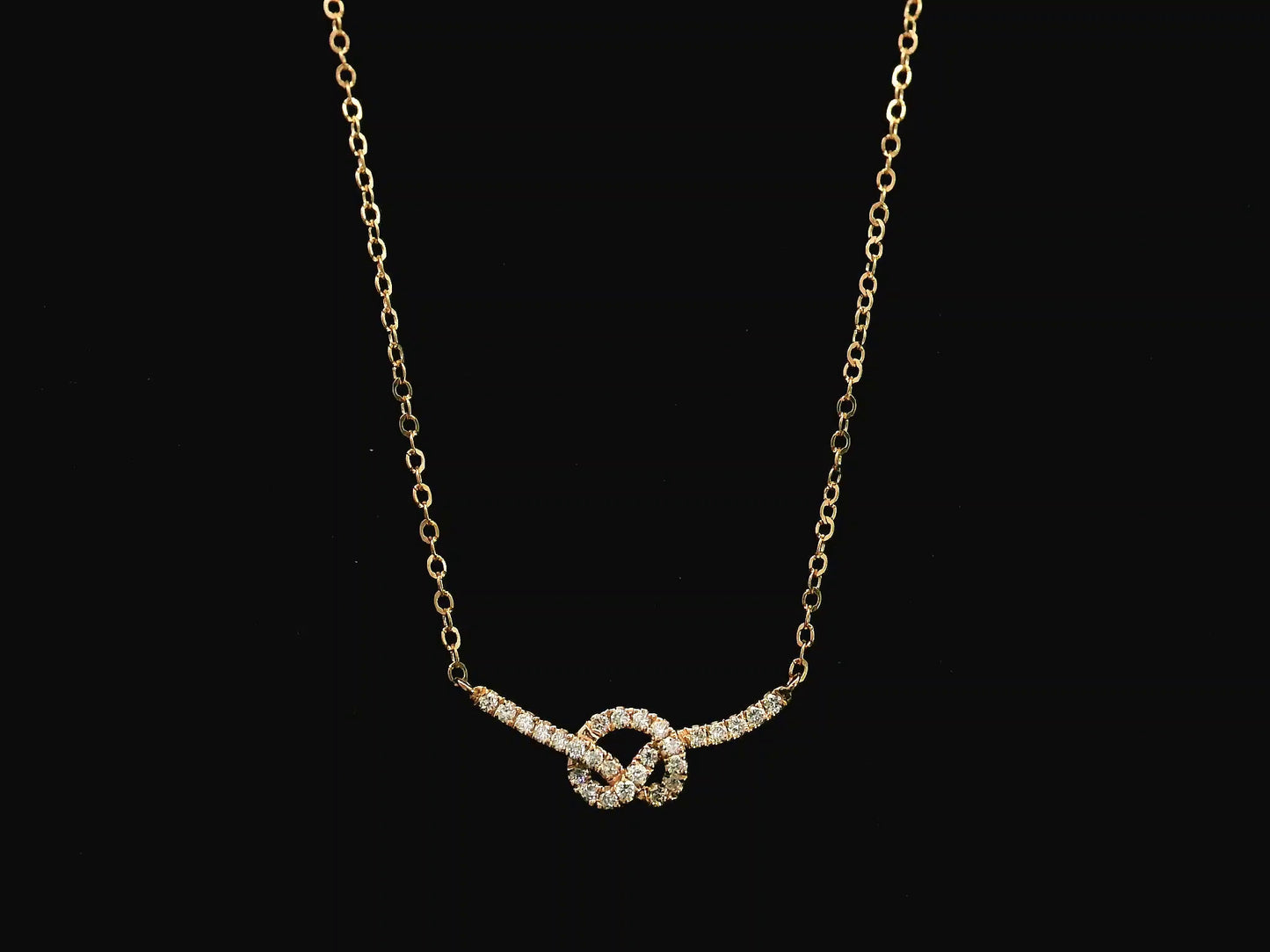 Diamond knot necklace in 18K rose gold with 0.29 carat natural diamonds