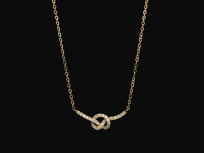 Diamond knot necklace in 18K rose gold with 0.29 carat natural diamonds