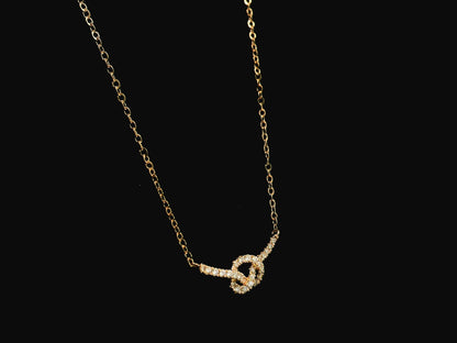 Diamond knot necklace in 18K rose gold with 0.29 carat natural diamonds