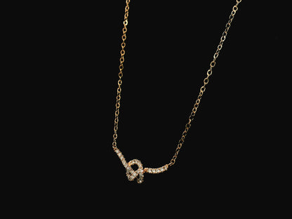 Diamond knot necklace in 18K rose gold with 0.29 carat natural diamonds