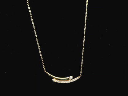 Diamond curve necklace in 18K yellow gold with 0.43 carat natural diamonds