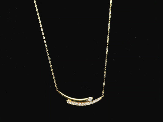 Diamond curve necklace in 18K yellow gold with 0.43 carat natural diamonds