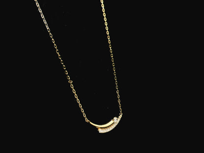 Diamond curve necklace in 18K yellow gold with 0.43 carat natural diamonds