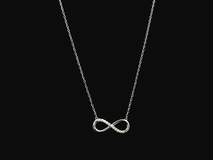 Diamond infinity necklace in 18K white gold with 0.05 carat natural diamonds