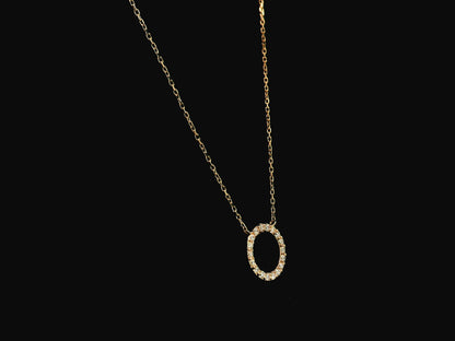 Diamond circle pendant necklace in 18K rose gold with 0.22 carat natural diamonds