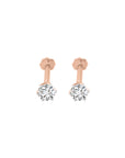 Solitaire Diamond Nose Pin In 18k Rose Gold