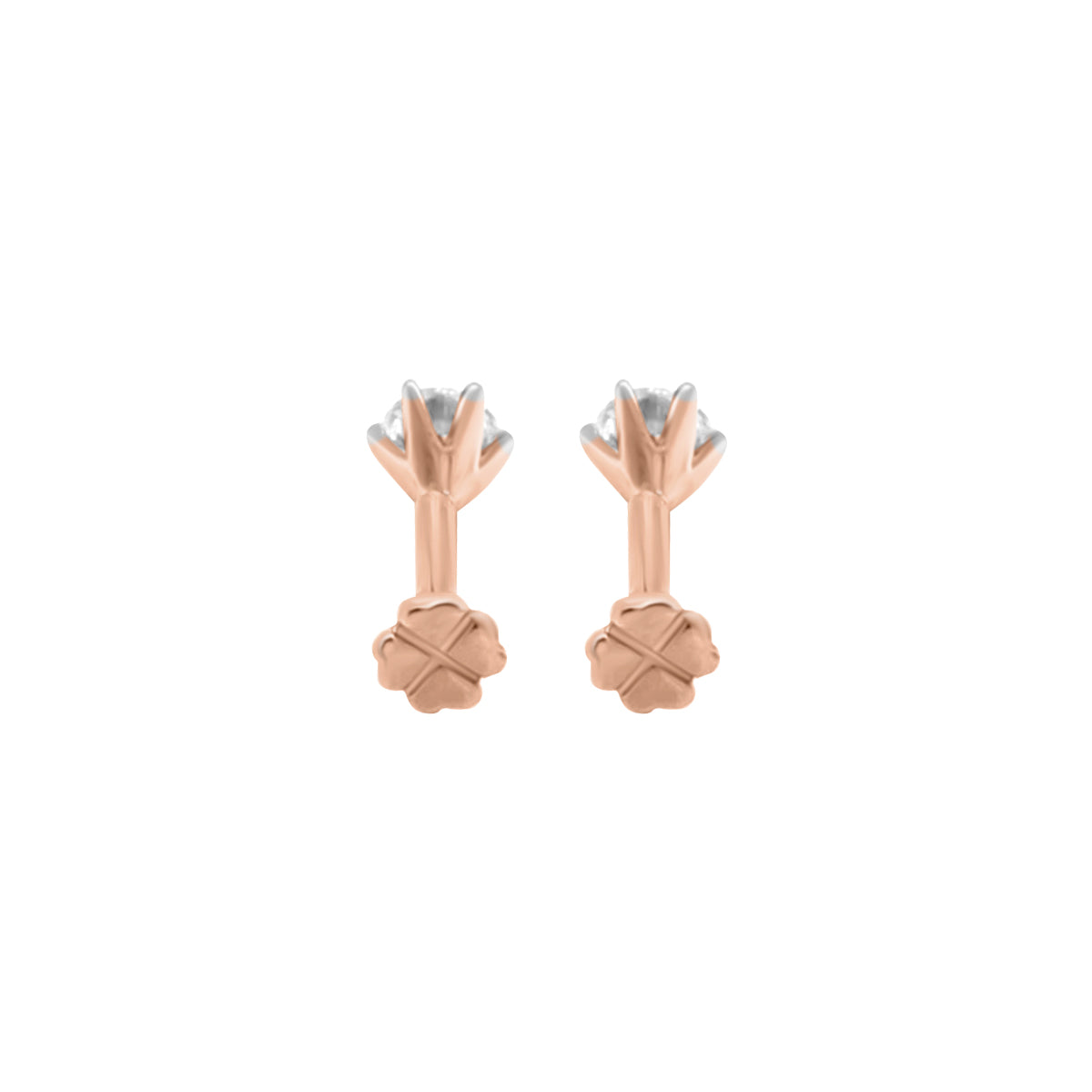 Solitaire Diamond Nose Pin In 18k Rose Gold