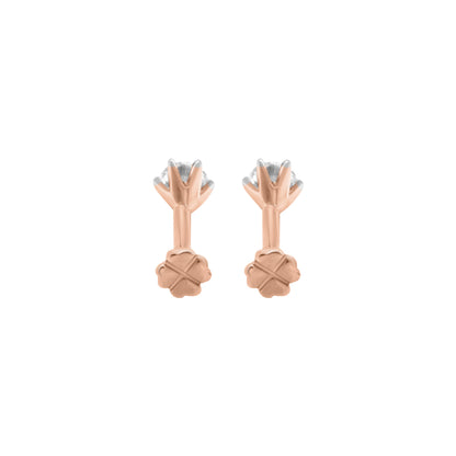 Solitaire Diamond Nose Pin In 18k Rose Gold