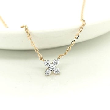 This Stunning Pendant Features Five Dazzling Diamonds Set In A Sleek And Elegant Design. The Pendant Hangs From A 18k Chain. A Perfect Blend Of Sophistication And Luxury, This Pendant Is A Timeless Accessory That Adds A Touch Of Brilliance To Any Outfit.