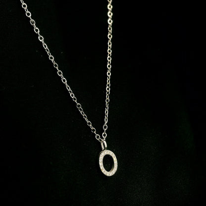 Diamond Initial O Alphabet Pendant In 18k Gold