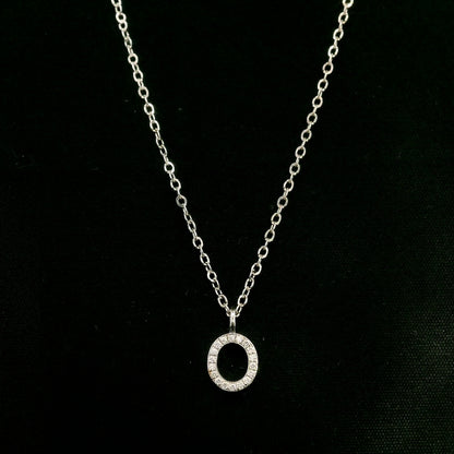 Diamond Initial O Alphabet Pendant In 18k Gold