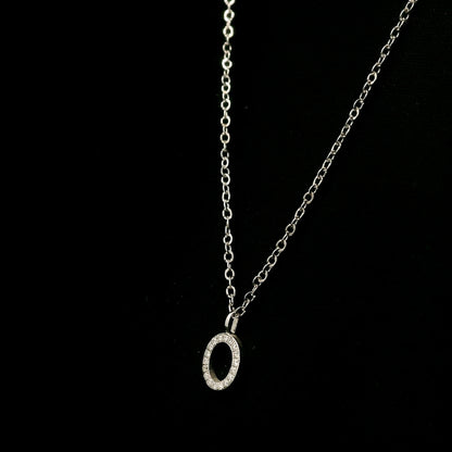 Diamond Initial O Alphabet Pendant In 18k Gold