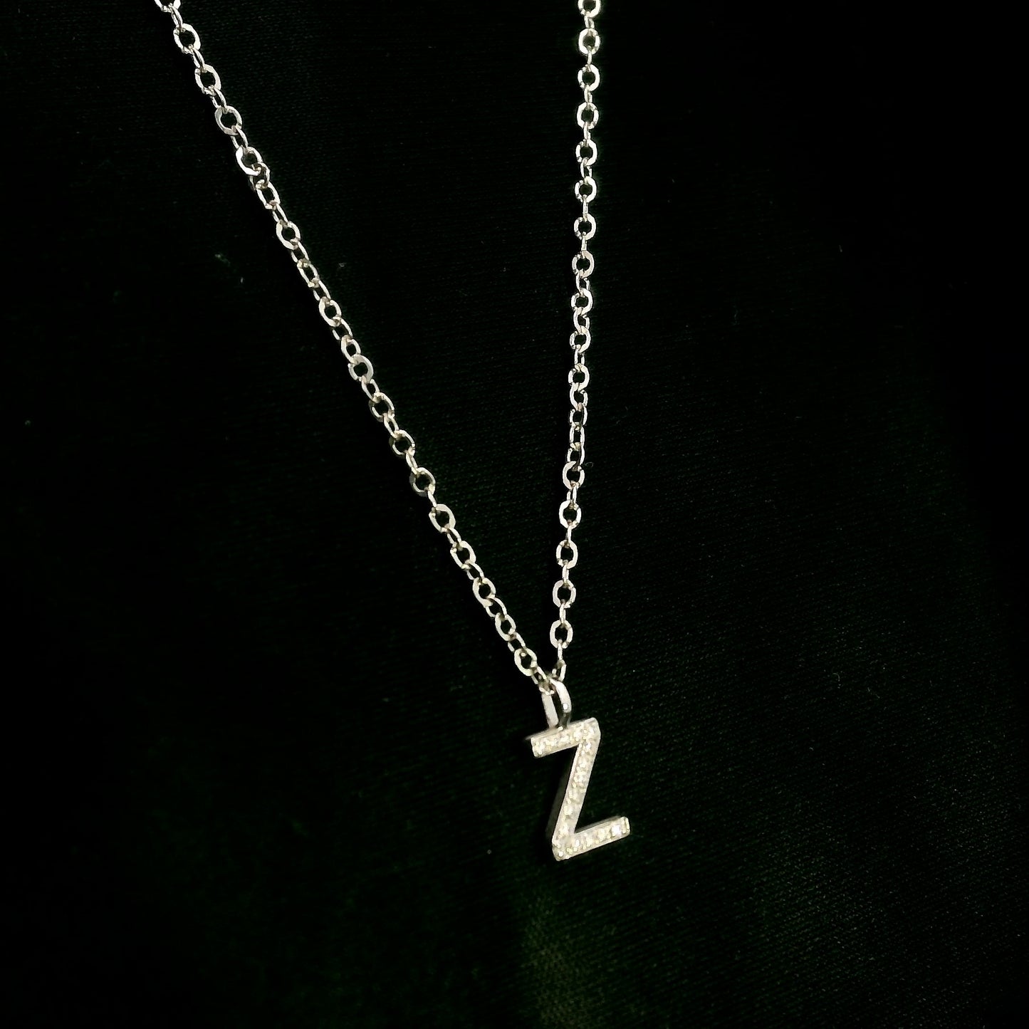 Diamond Initial Z Alphabet Pendant In 18k Gold