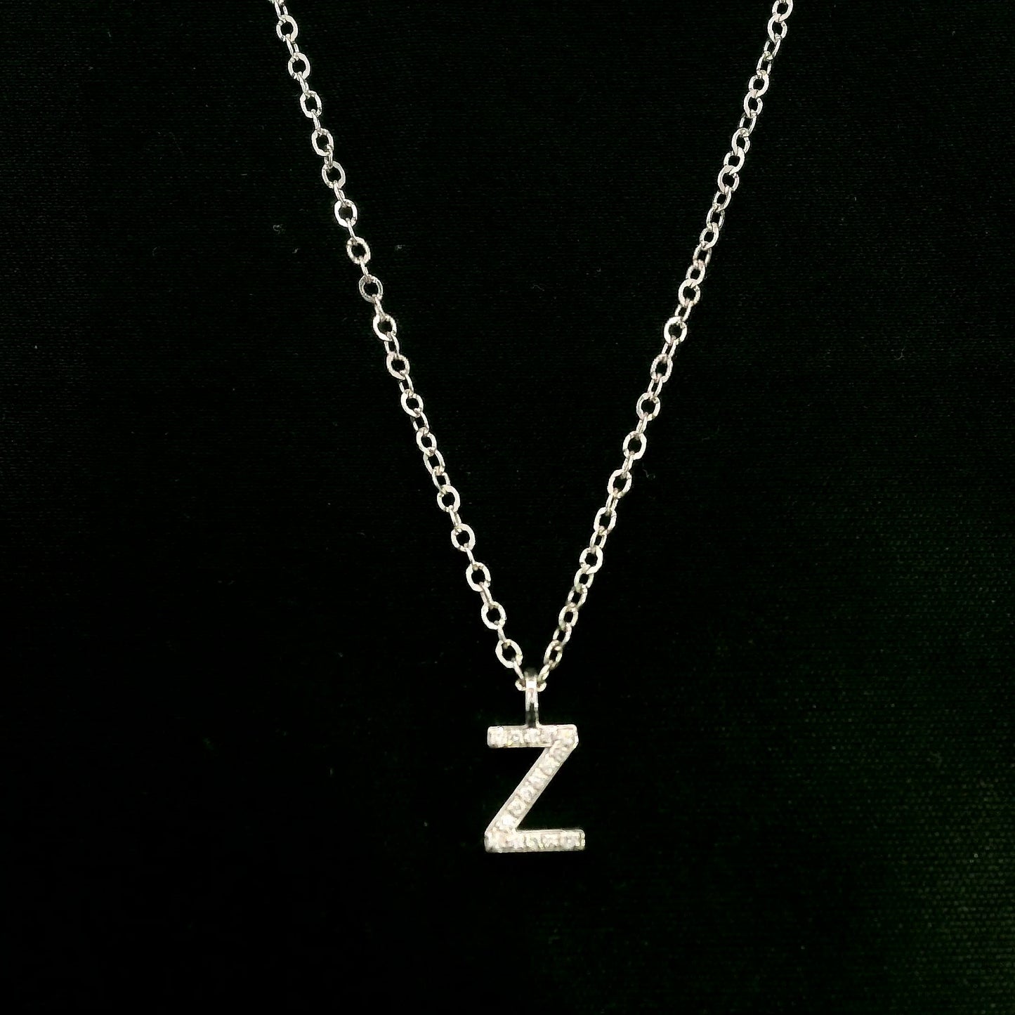Diamond Initial Z Alphabet Pendant In 18k Gold