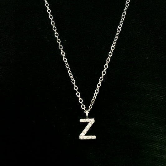 Diamond Initial Z Alphabet Pendant In 18k Gold