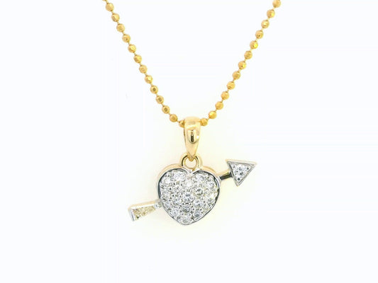 18K Gold Heart and Arrow Diamond Pendant – 0.40 Carat Cluster Design