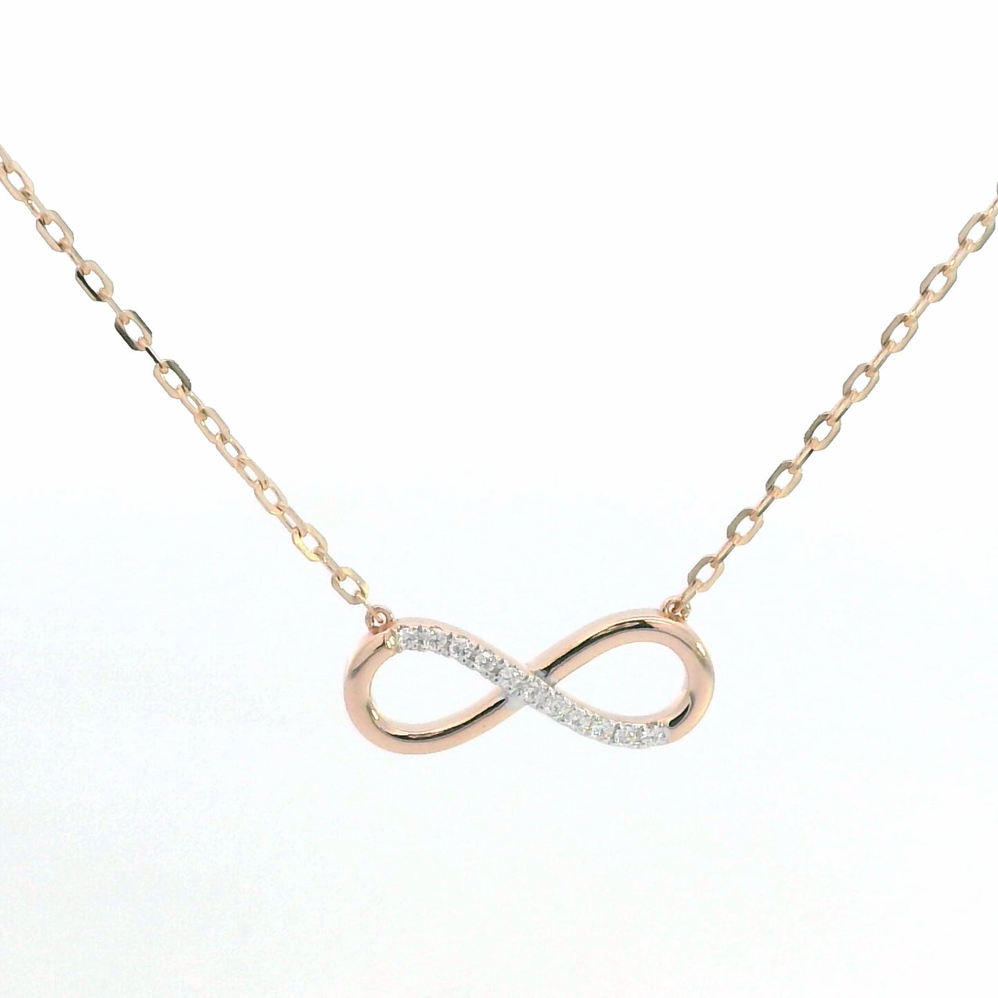 Infinity Design Diamond Pendant Necklace in 18K Gold | 0.06 Carat Diamond Jewelry