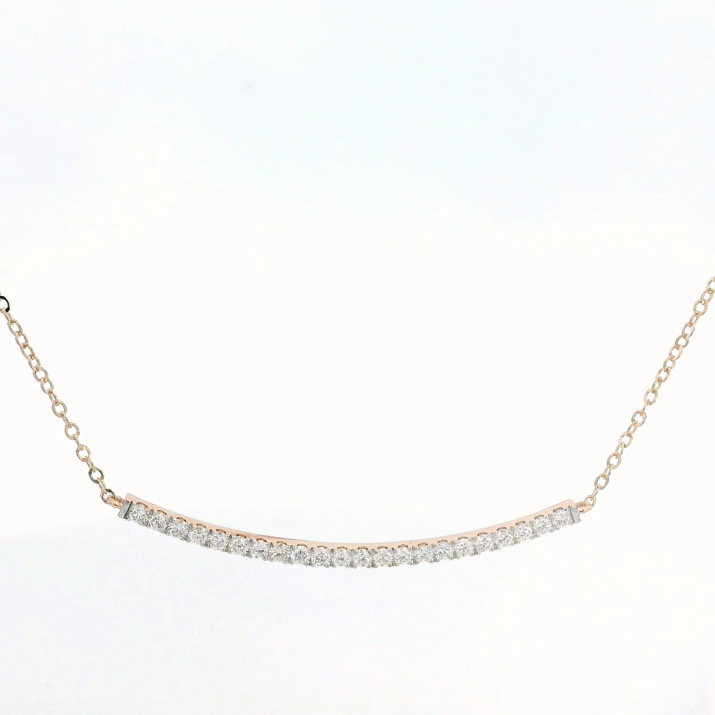 18k Gold Diamond Bar Necklace - Available in Rose, White, and Yellow Gold