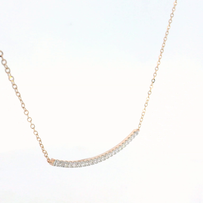 18k Gold Diamond Bar Necklace - Available in Rose, White, and Yellow Gold