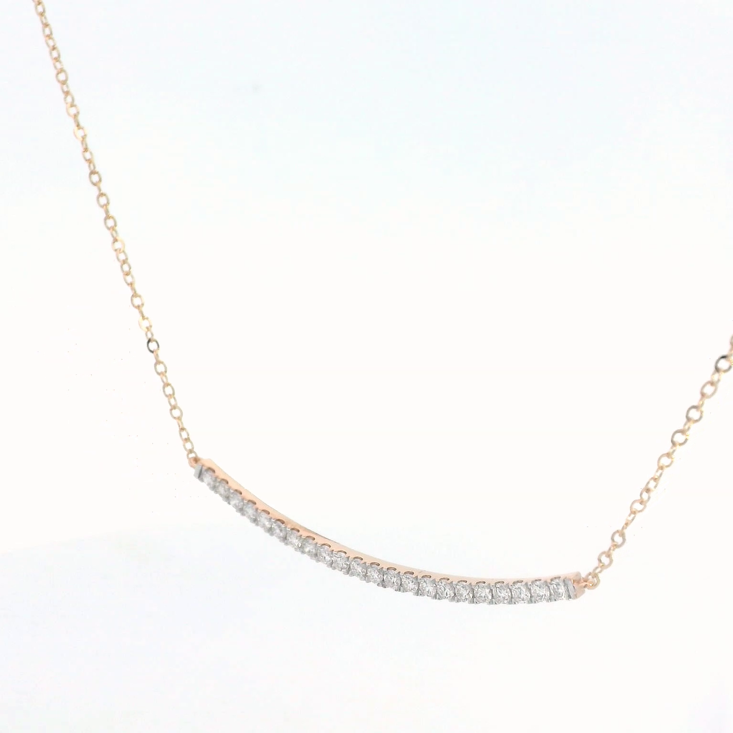 18k Gold Diamond Bar Necklace - Available in Rose, White, and Yellow Gold