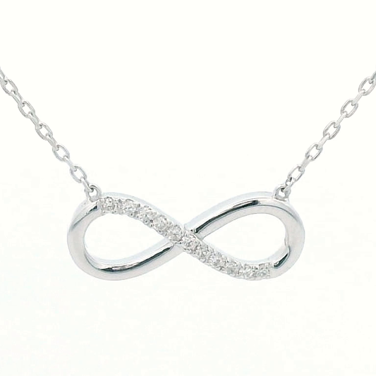 Infinity Design Diamond Pendant Necklace in 18K Gold | 0.06 Carat Diamond Jewelry