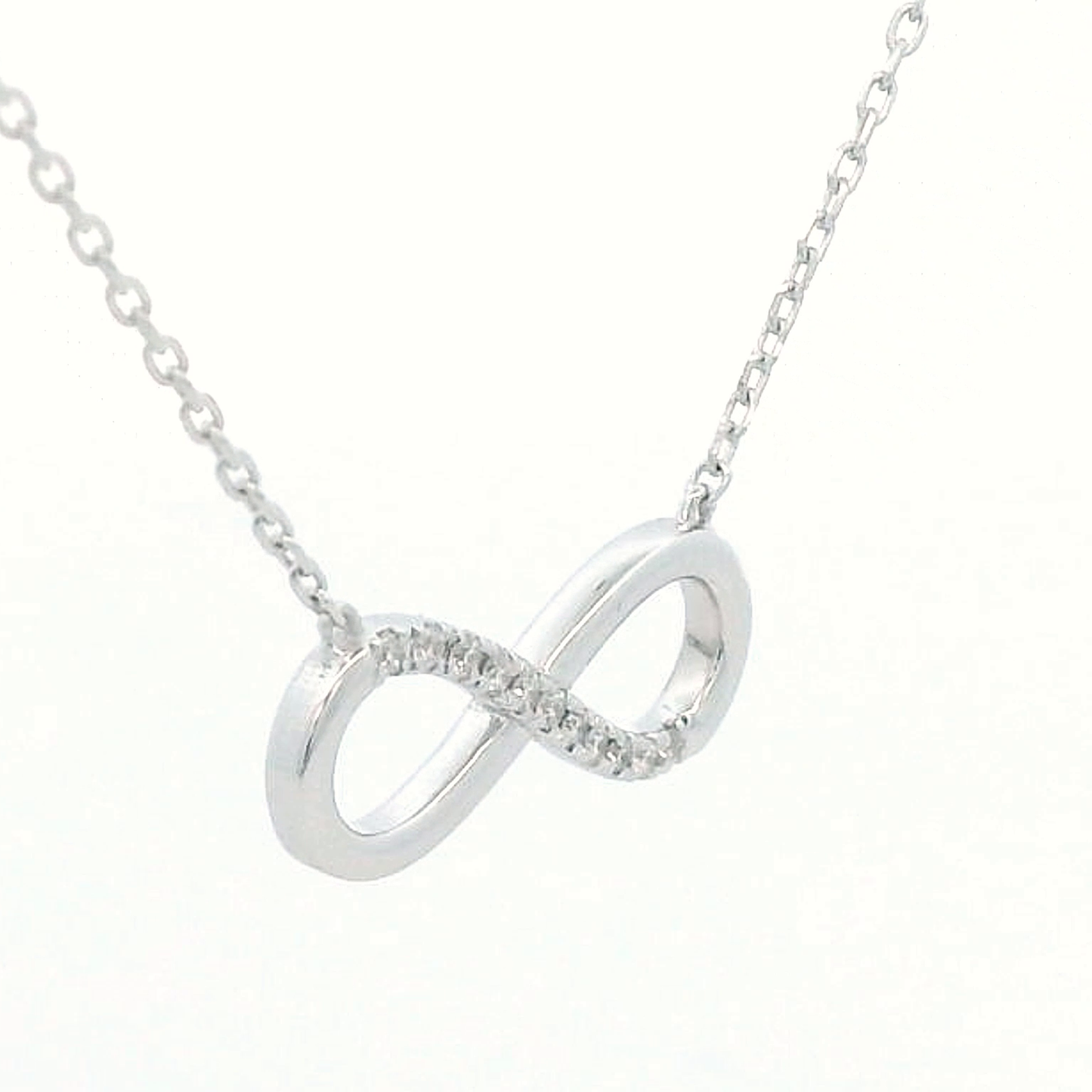 Infinity Design Diamond Pendant Necklace in 18K Gold | 0.06 Carat Diamond Jewelry