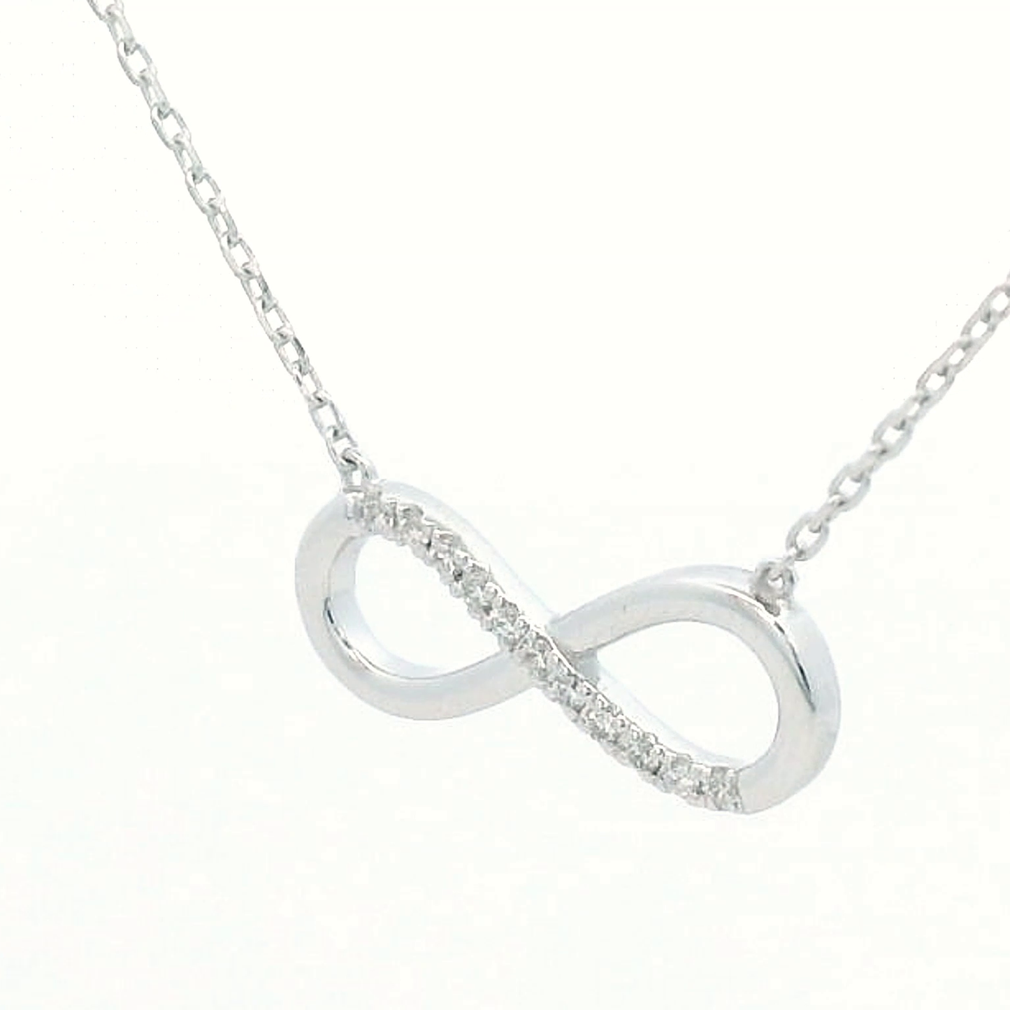 Infinity Design Diamond Pendant Necklace in 18K Gold | 0.06 Carat Diamond Jewelry