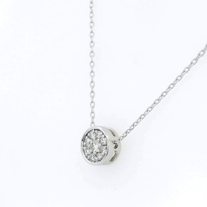 Round Cluster Set Diamond Pendant Necklace | 0.17 Carat Diamonds in 18K Gold