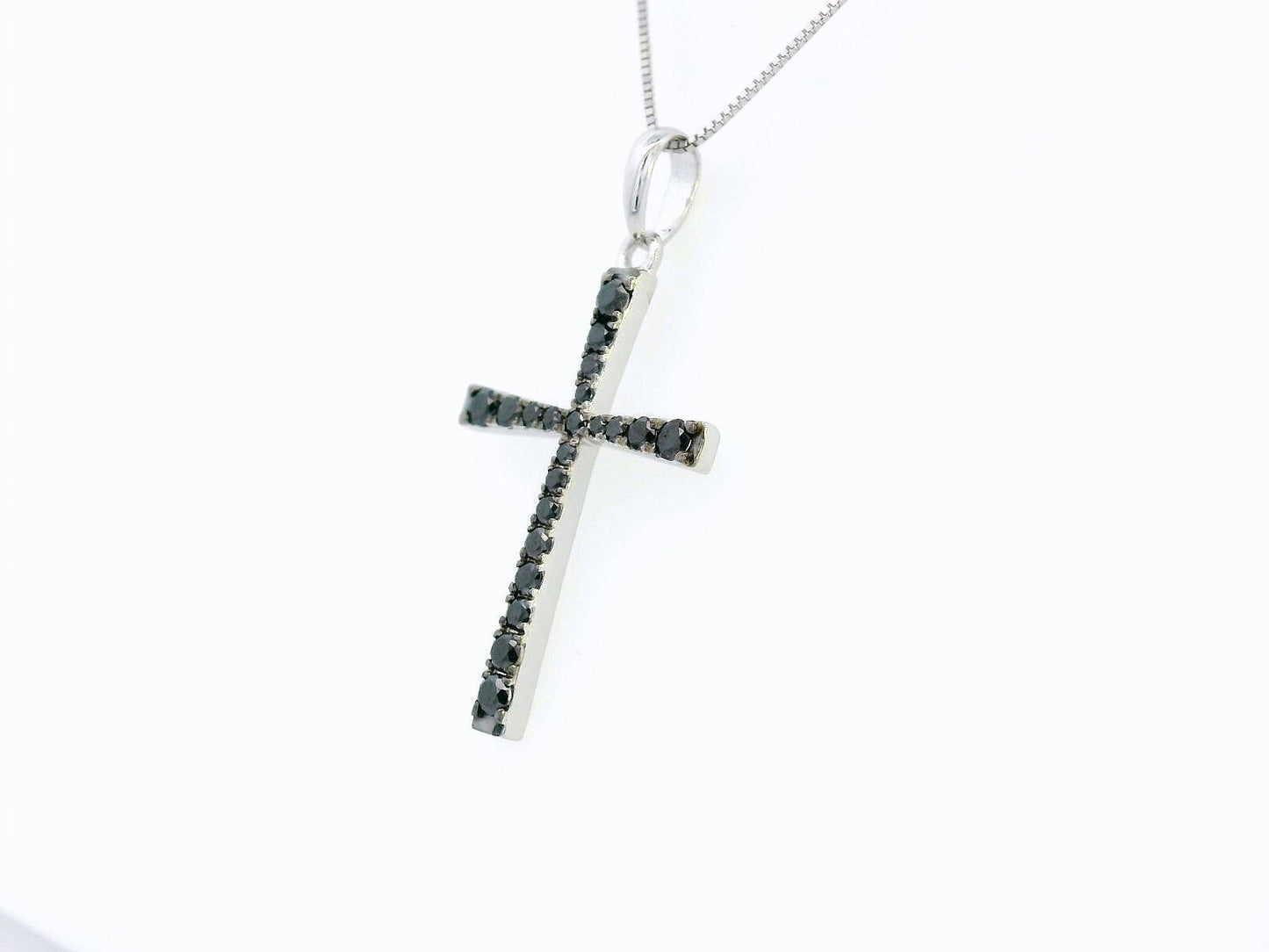 Black Diamond Cross Pendant with 0.36 Carats of Black Diamonds In 18k Gold