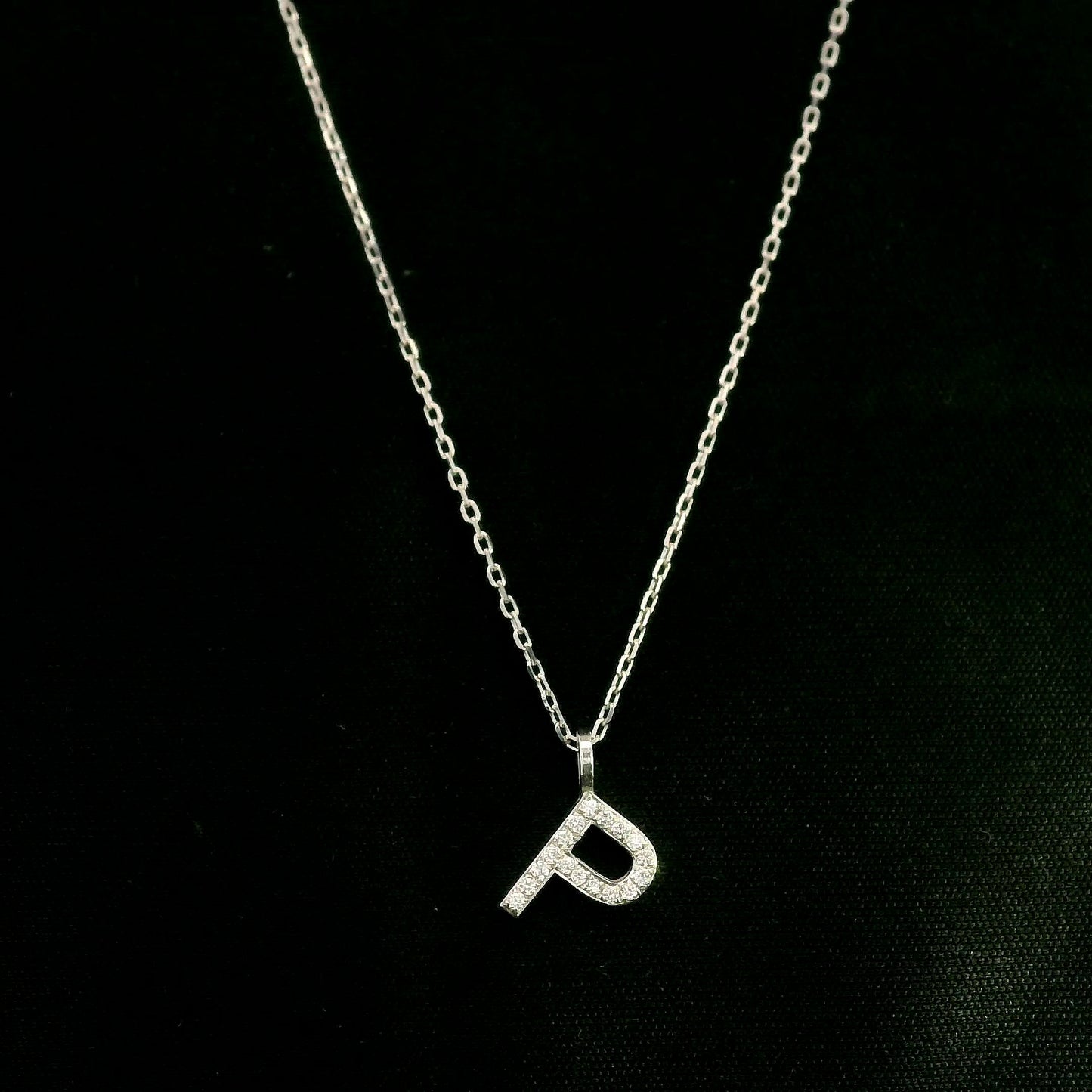 Diamond Initial P Alphabet Pendant In 18k Gold
