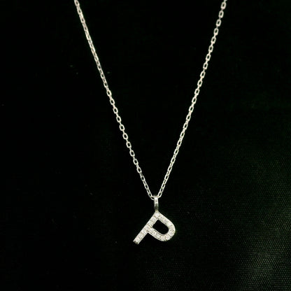 Diamond Initial P Alphabet Pendant In 18k Gold