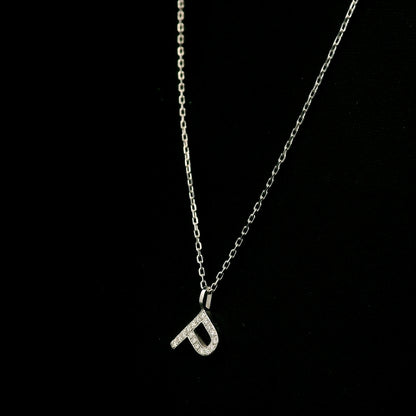 Diamond Initial P Alphabet Pendant In 18k Gold