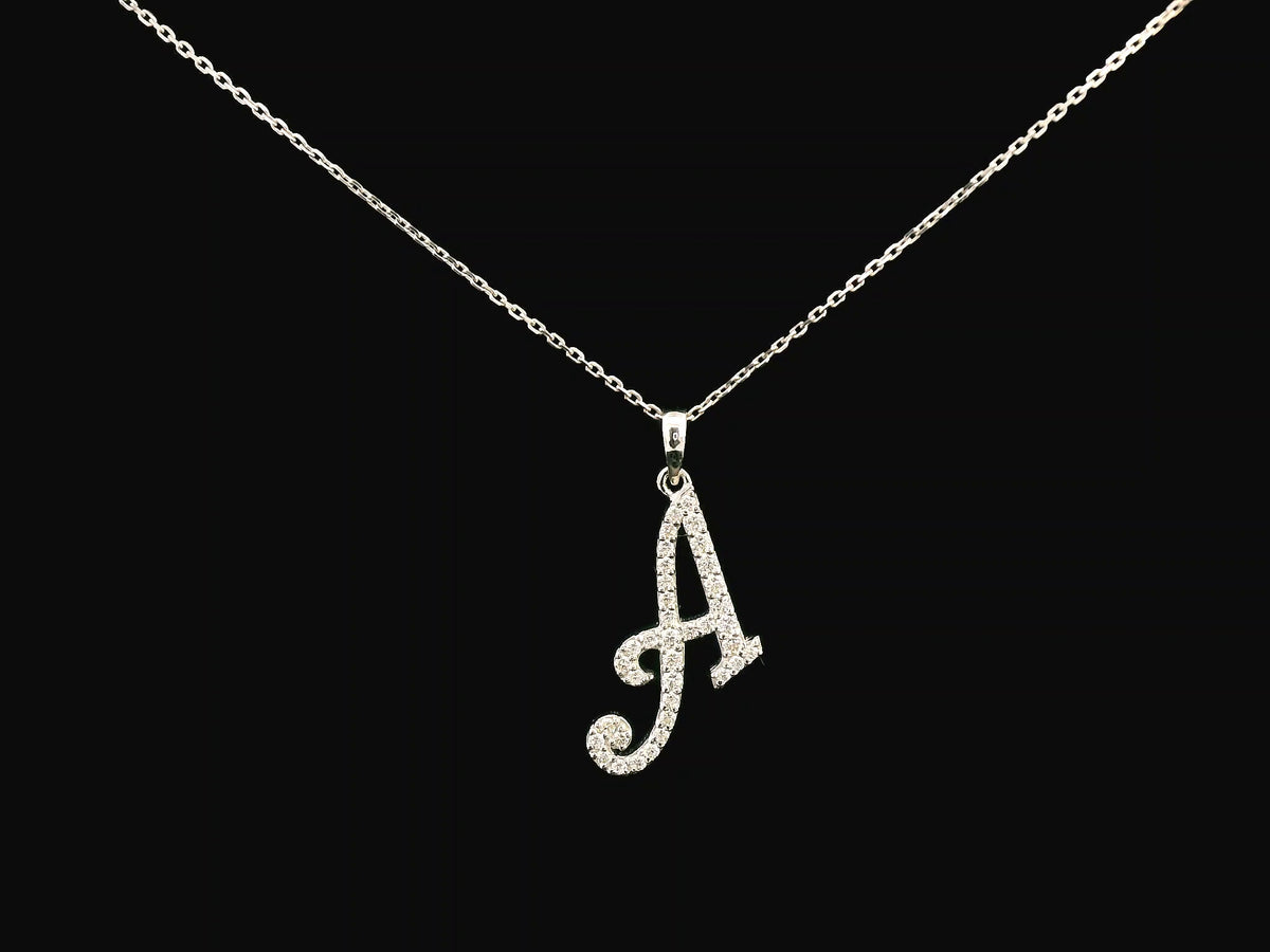 Diamond Initial A Pendant | 18K Gold Letter A – Emiratesdiamonds