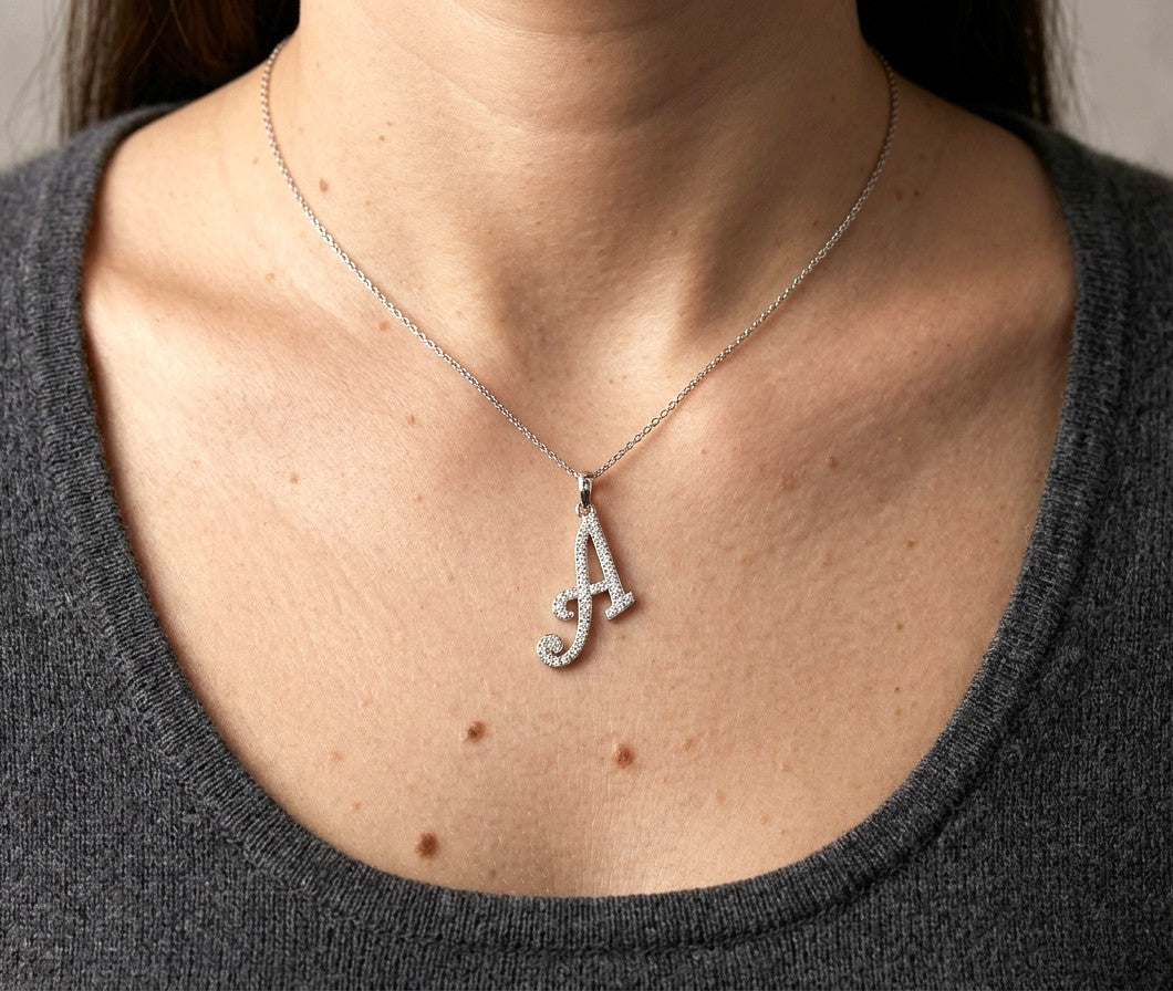 Diamond Initial A Alphabet Pendant In 18k Gold