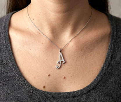 Diamond Initial A Alphabet Pendant In 18k Gold
