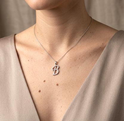 Diamond Initial B Alphabet Pendant In 18k Gold