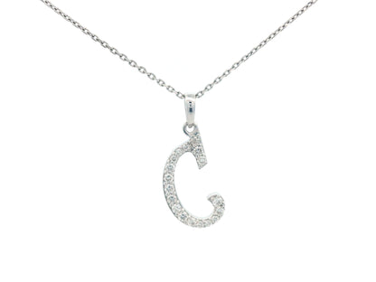 18K gold diamond initial pendant featuring 0.17 carats of brilliant diamonds, personalized letter necklace, luxury monogram jewelry gift.