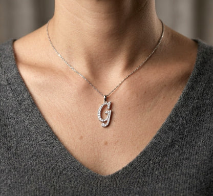 Diamond Initial G Alphabet Pendant In 18k Gold