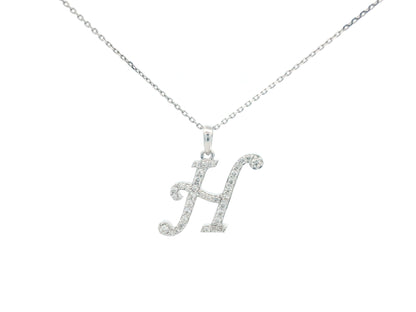 18K gold diamond initial pendant featuring 0.20 carats of brilliant diamonds, personalized letter necklace, luxury monogram jewelry gift.