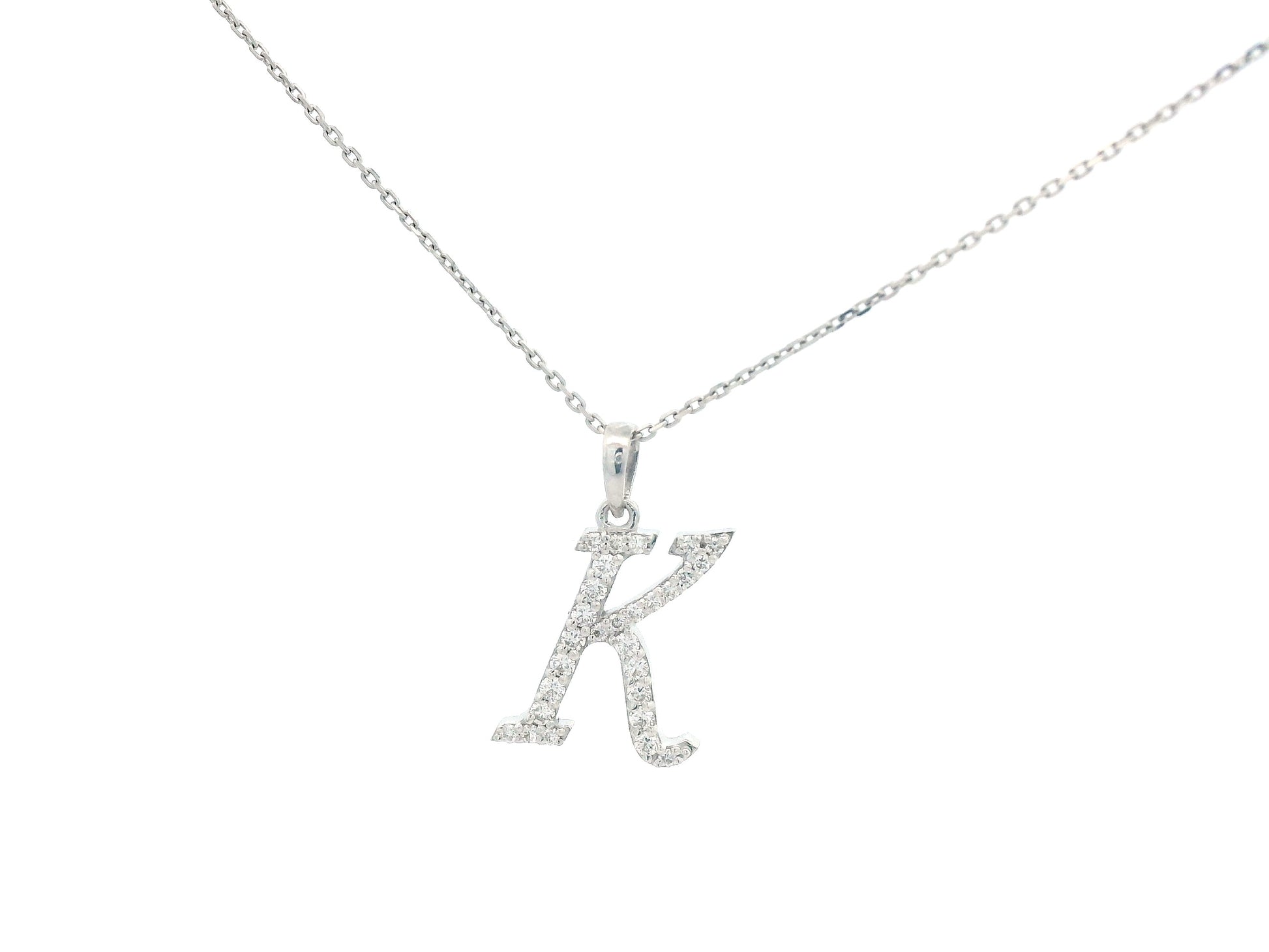 18K gold diamond initial pendant featuring 0.20 carats of brilliant diamonds, personalized letter necklace, luxury monogram jewelry gift.