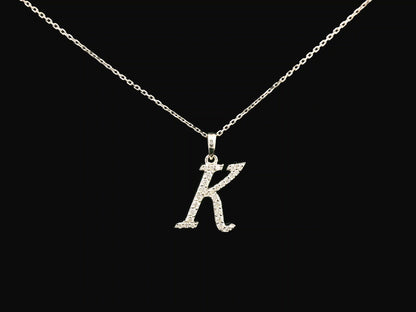 18K gold diamond initial pendant featuring 0.20 carats of brilliant diamonds, personalized letter necklace, luxury monogram jewelry gift.
