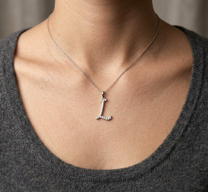 Diamond Initial L Alphabet Pendant In 18k Gold